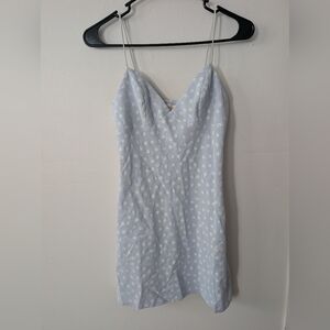 Rumor Baby Blue Daisy Floral Mini Dress With Slit Size 8